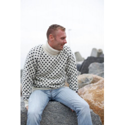 Islandsk sweater af 100% ren uld -  hvid