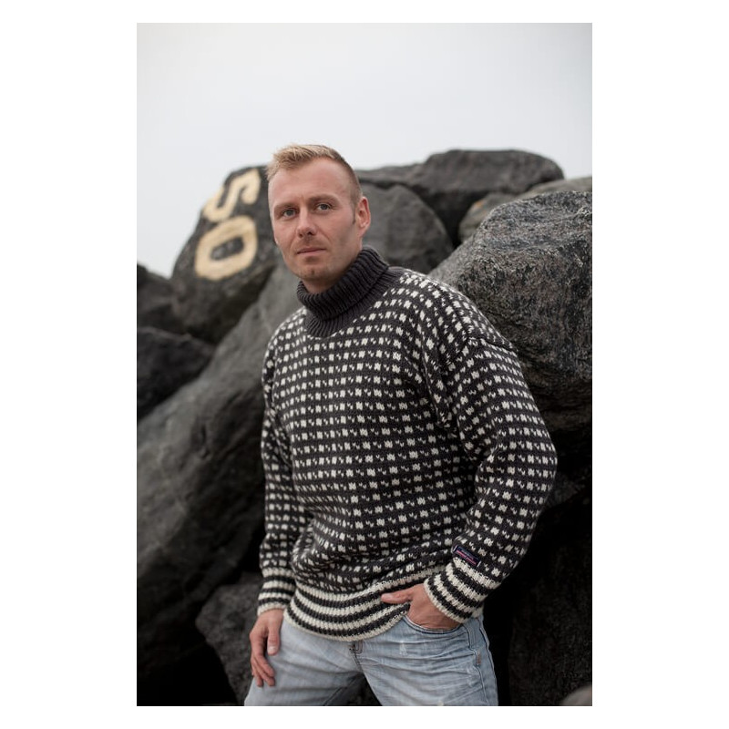 Islandsk sweater af 100% ren uld -  hvid