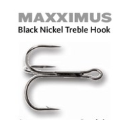 Maxximus black nickel treble hooks - Fladen Fishing